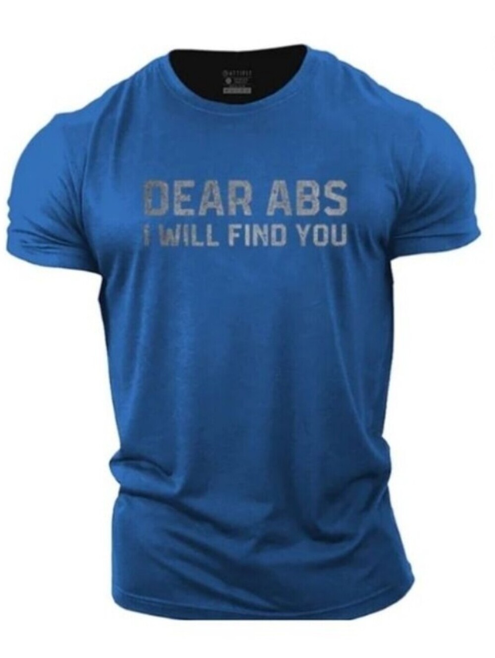Attifit Royal Blue Dear Abs I Will Find You Graphic T-Shirt Size 2XL